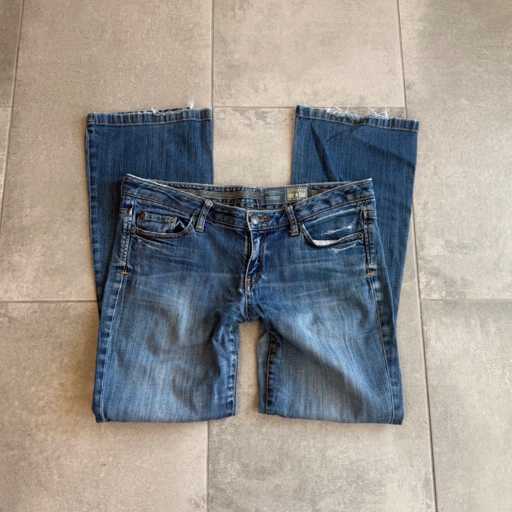 Vintage Y2K Converse One Star Low Rise Bootcut Flared Jeans Womens 12 36x30